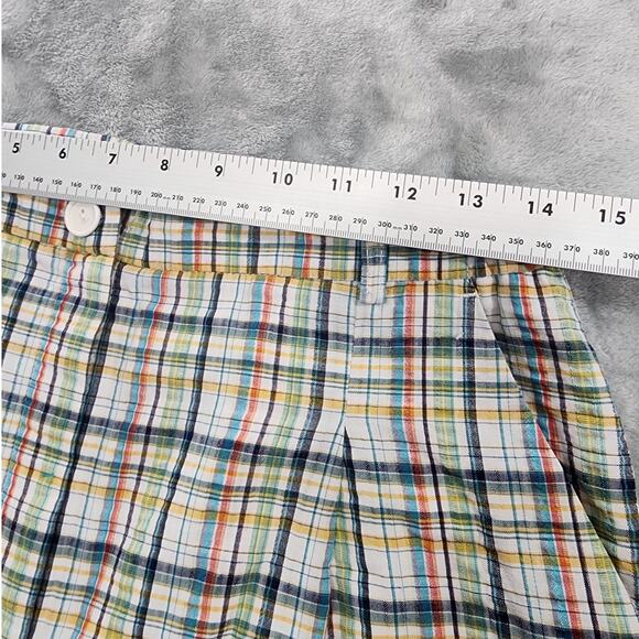 Come On Shorts Womens 8 Multicolor Plaid Seersucker High Rise Baggy Pleated - Picture 5 of 9